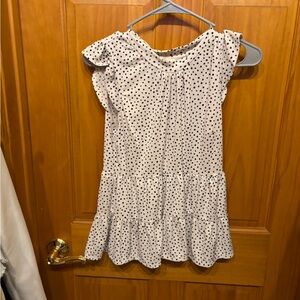 Monteau Black and White Polka Dot women’s blouse cap sleeves -small